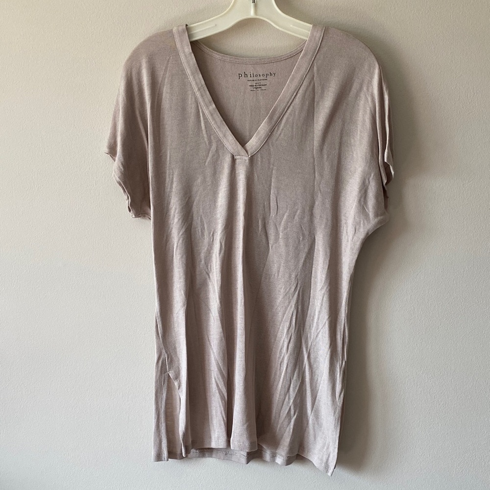 Philosophy Light Mauve V-Neck Tank Top